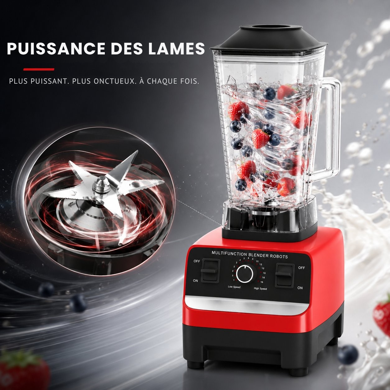 Extracteur de Jus & Blender 2-en-1 – Puissance 4500 W