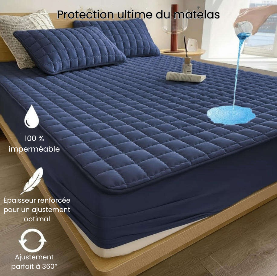 Housse de matelas imperméable pour lit double, respirant et résistant à la poussière
