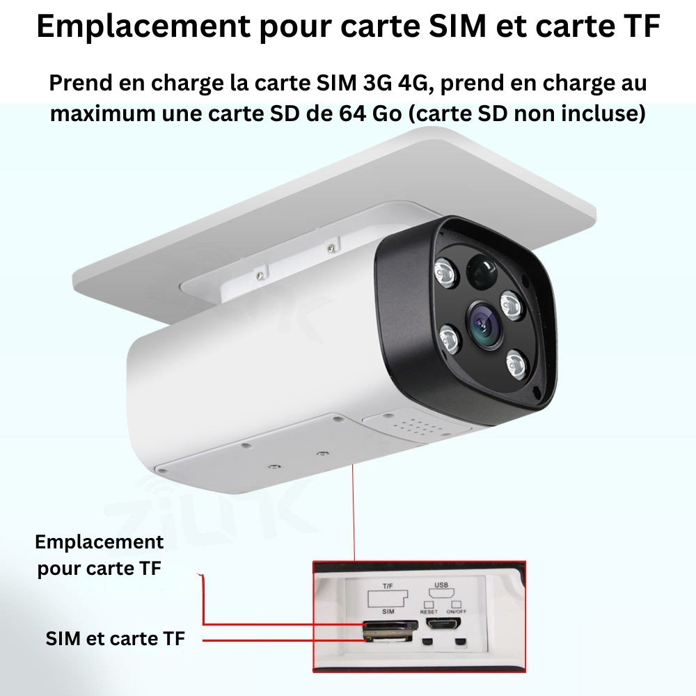 Caméra IP Solaire 4G de sécurité sans fil