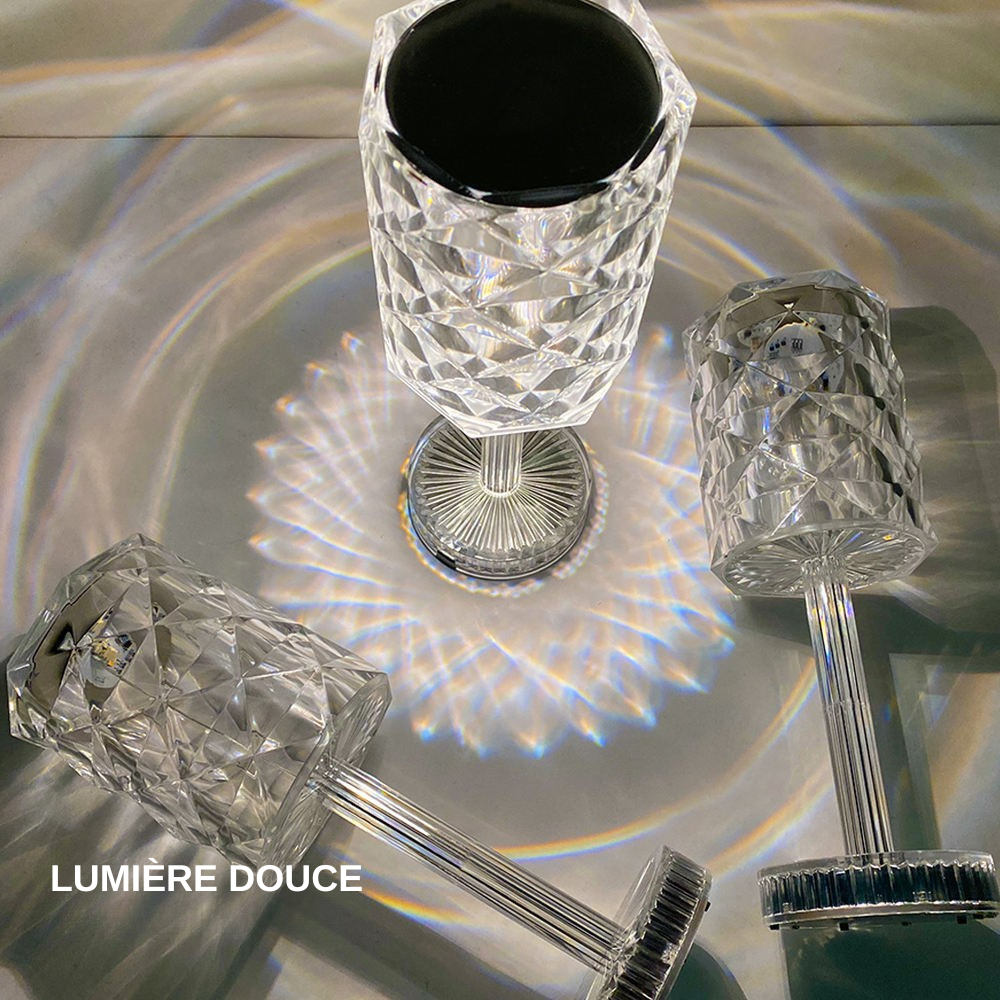Lampe De Table Cristal, Tactile & Sans Fil