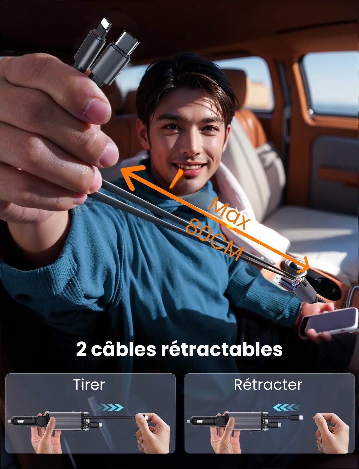 Chargeur de Voiture Multifonction avec Ciel Étoilé et Diffuseur d’Arômes