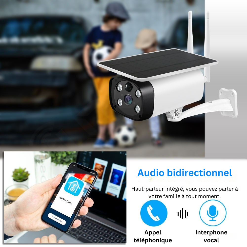 Caméra IP Solaire 4G de sécurité sans fil