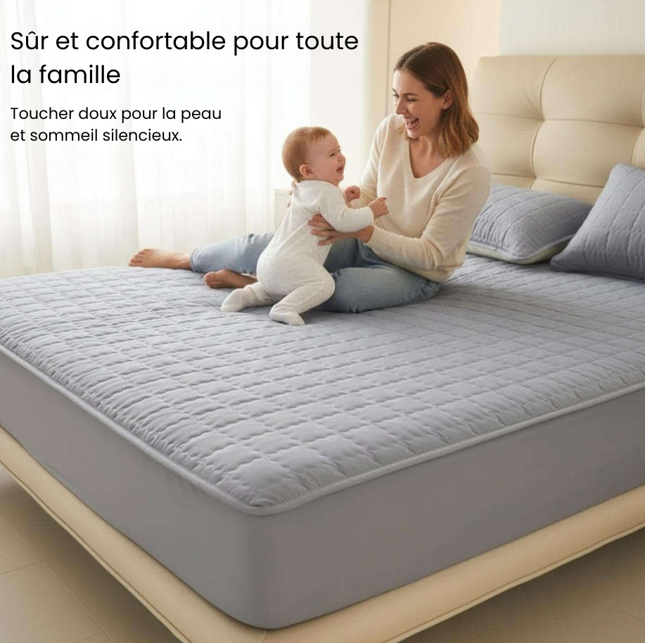 Housse de matelas imperméable pour lit double, respirant et résistant à la poussière