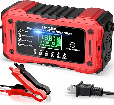 Chargeur Intelligent de Batterie pour Voiture, Entièrement Automatique avec Mode Entretien