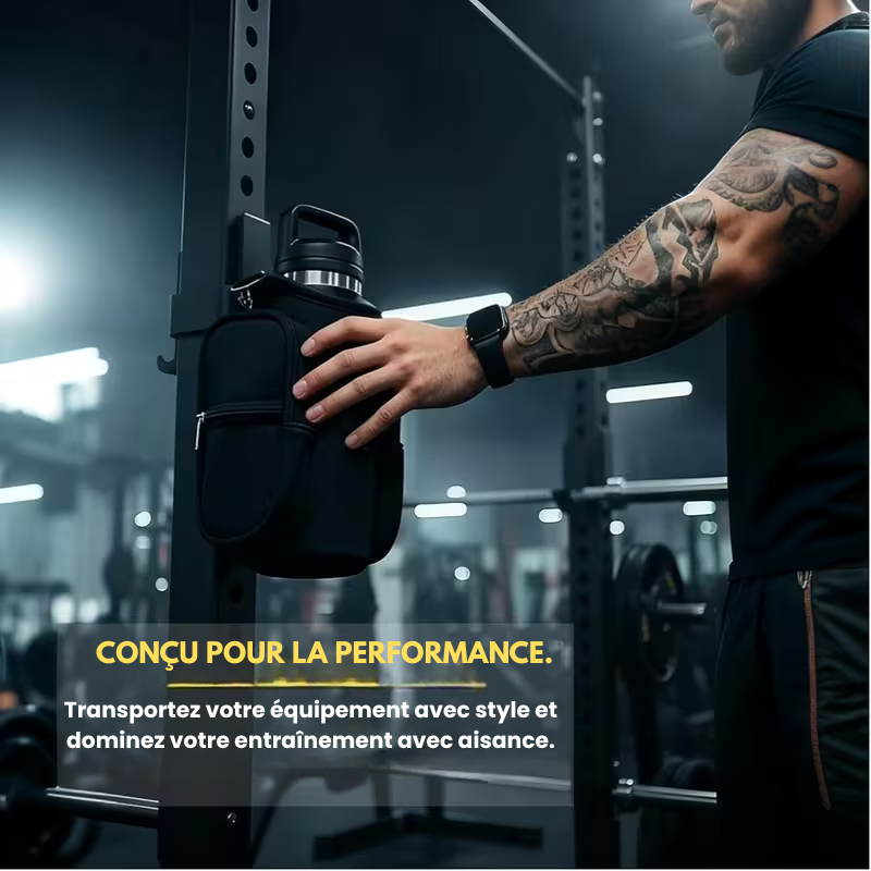Sac à bandoulière magnétique avec porte-bouteille et poche pour téléphone tactile