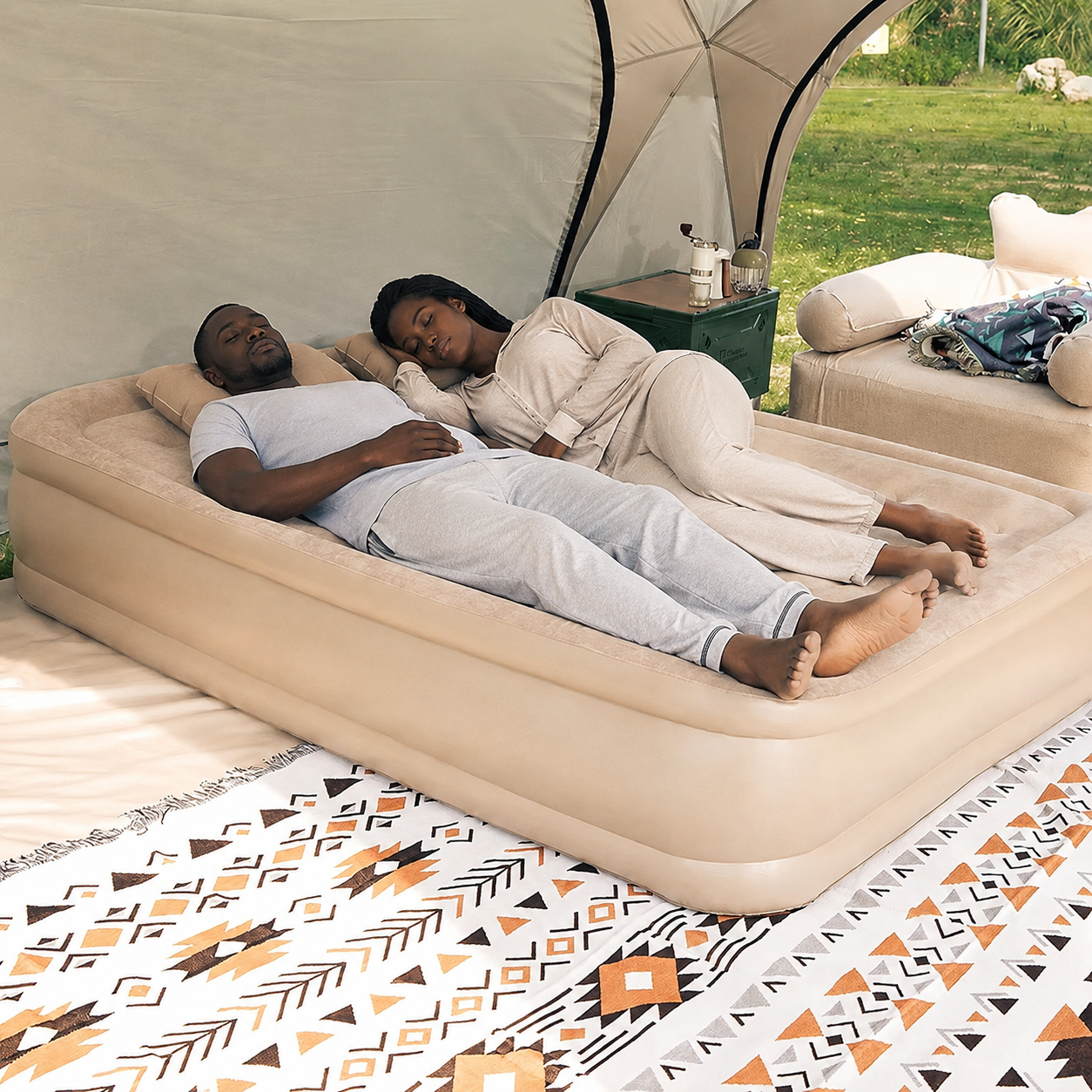 Matelas Pneumatique Autogonflant Surélevé avec Pompe Intégrée