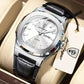 Montre Homme Classique – Bracelet Cuir, Calendrier, Étanchéité