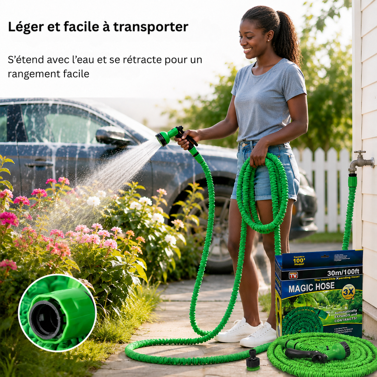 Tuyau magique rétractable haute pression 30 Mètres